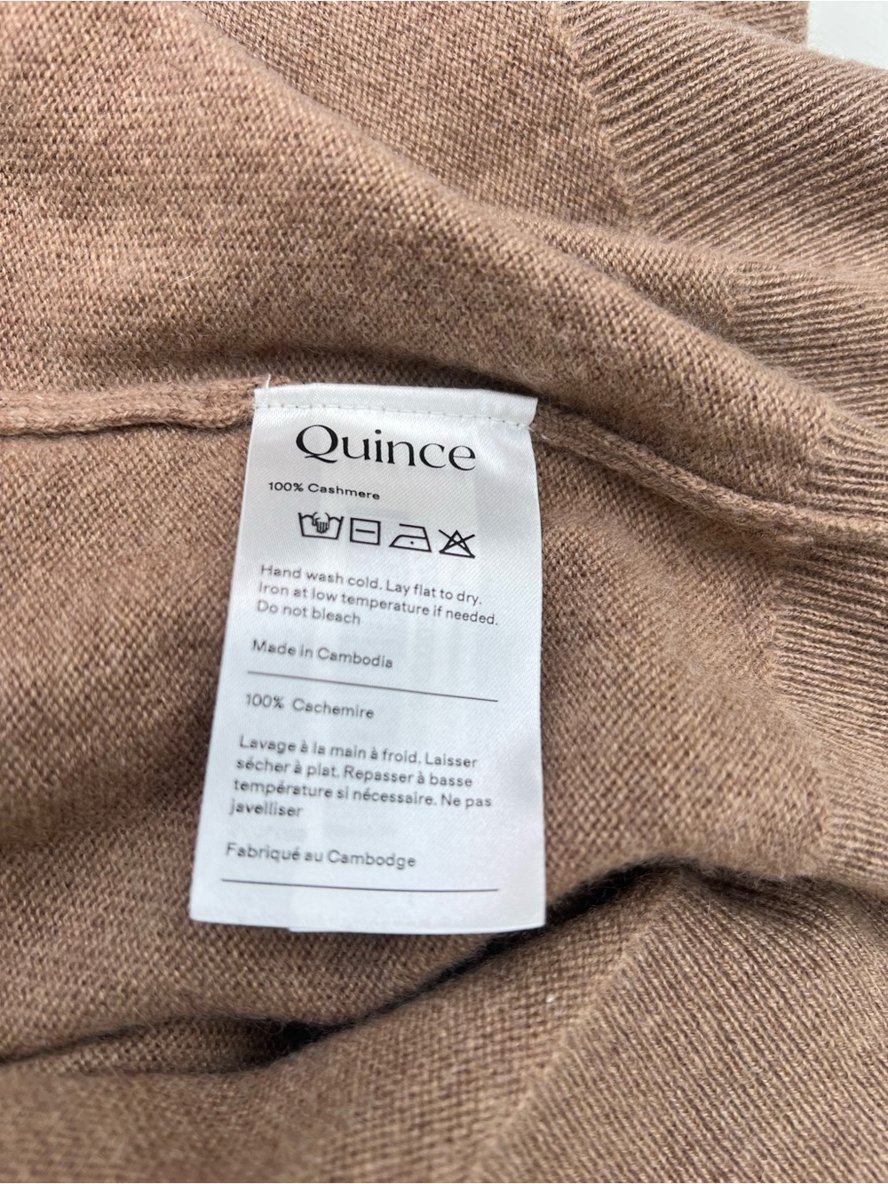 Quince Mongolian Cashmere Crewneck Sweater Women L Teak Brown 100% Cashmere - Picture 8 of 10
